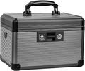 Medicine Lock Box with Key, Alluminum Alloy Box for Medication,First Aid Box with a Removeable Tray to Store Medicines & Pills for Home, Black 12 * 7.68 * 7.87 Inch