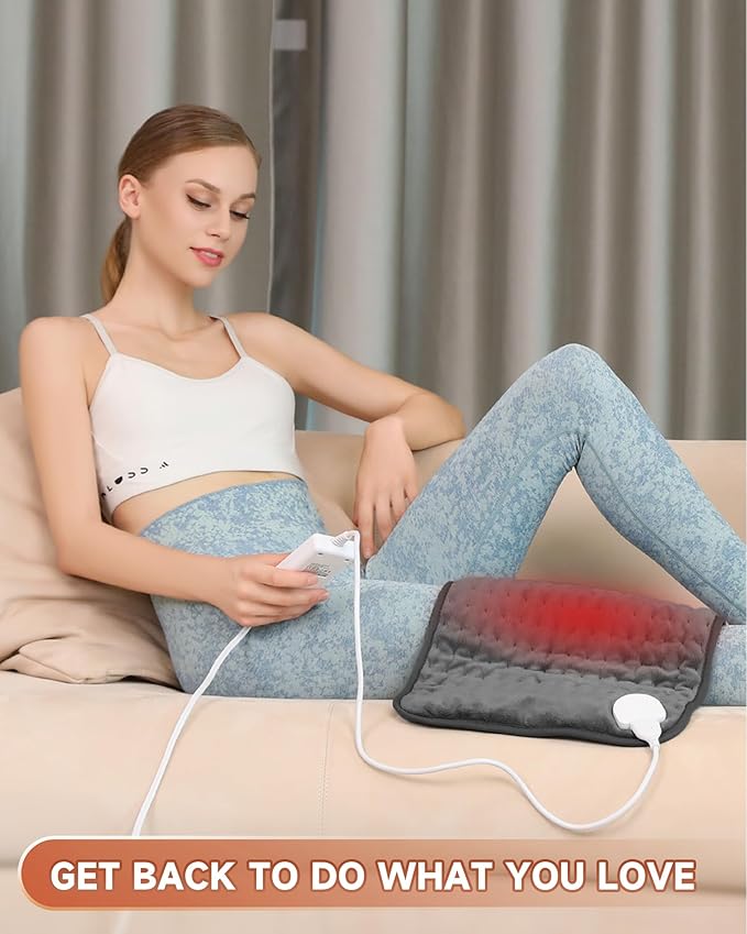 Heating Pad for Back Pain Relief, MAVOKIS Heating Pads for Cramps with Auto Shut Off Large, 6 Heat Settings Electric Heat Pad for Neck and Shoulder, Moist Heat Option, Dark Gray