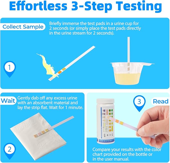 4-in-1 UTI Test Strips, Full Panel Urinary Tract Infection Test Kit at Home for Women Men Kids, Urinalysis Leukocytes, Nitrites, PH, Protein Urine Strip for UTI and Bladder