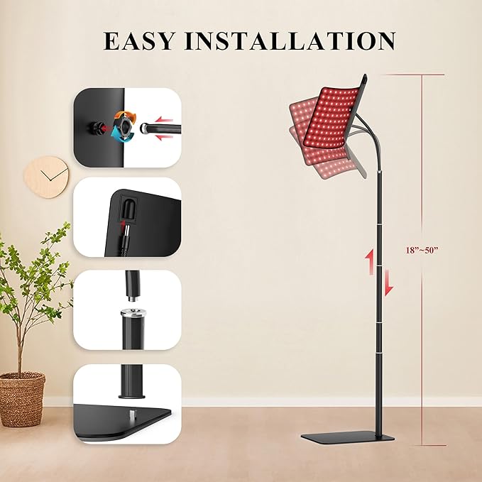 Red Light Therapy for Body, Infrared Light Therapy Panel with Stand, Red Light Therapy Lamp, 660nm Deed Red Light and 850nm