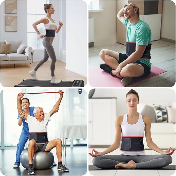 Red Light Belt, Near Infrared Light Belt for Legs, Back, Waist, Shoulders, Neck, 660nm and 850nm Red Light Wrap with Timing Settings, 5 Light Modes (Black)