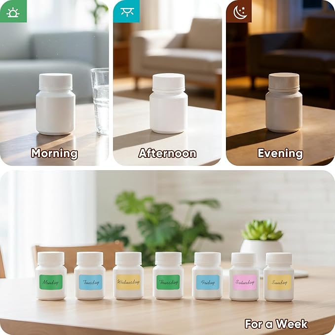 DEMORA Pill Bottle Empty with Screw Cap, Wide Mouth Travel Small Pill Bottle Plastic Medicine Containiers Medicine Organizers for Medications Capsules (1.7 oz, 10 Pcs)