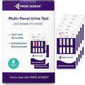 Prime Screen Multi-Panel Urine Test - Testing for THC, Nicotine (COT), Alcohol Test (EtG) -[5 Pack]