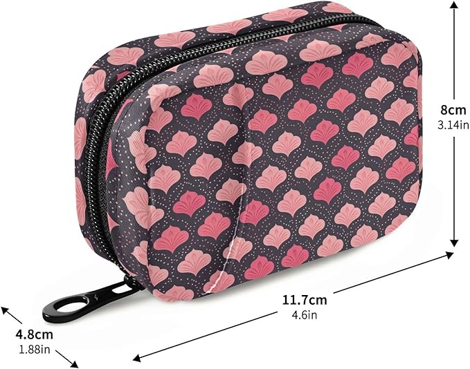 Guilloche Black Peach aid Bag with Detachable Compartments Portable Portable Pill Organizer Pill Organizer