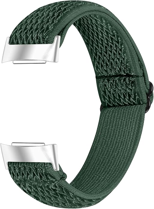 Lijinlan Nylon Band Compatible with Fitbit Charge 5 Advanced Fitness & Health Tracker, Elastic Woven Strap Stretchable Wristband Watch Bands Replacement for Charge 5 for Women Men