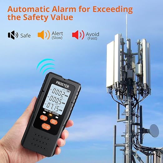 Proster 3in1 EMF Meter - Digital Electromagnetic Field Radiation Detector for 5G Cell Tower WiFi Signal Detector Home Office EMF Inspections or Ghost Hunting