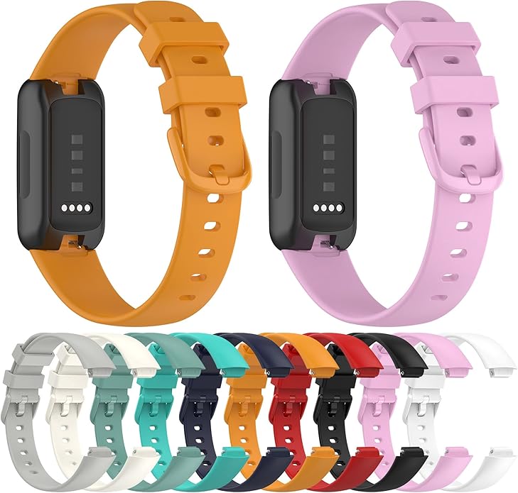 Sporty Wristbands Compatible with Fitbit Inspire 3 Health Tracker Replacement Accessories Soft Silicone Watch Bands for Inspire3 Fitness Tracker S/L