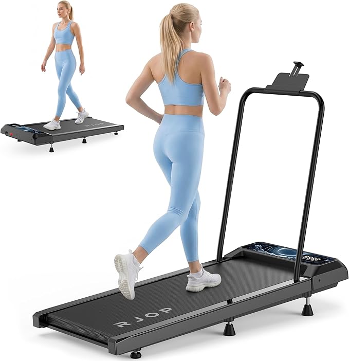 Walking Treadmill Pad with Incline - Portable Under Desk Treadmill, Walking Mat Pad with Handle Bar, 2.5HP Low Noise, 2 in 1 Treadmills for Home Office