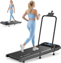 Walking Treadmill Pad with Incline - Portable Under Desk Treadmill, Walking Mat Pad with Handle Bar, 2.5HP Low Noise, 2 in 1 Treadmills for Home Office