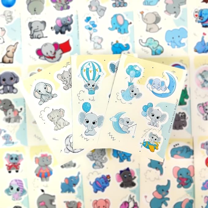 BulbaCraft Elephant Stickers, Elephant Stickers for Water Bottle and Laptop, Gifts for Women & Men