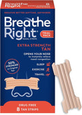 Breathe Right, Extra Strength Tan Nasal Strips, 8 Count