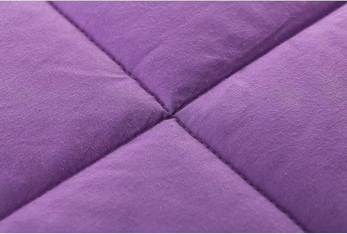 RelaxBlanket Cotton Weighted Blanket 100% Cotton with Premium Glass Beads for All-Season 60''x80'' 20lbs,Purple