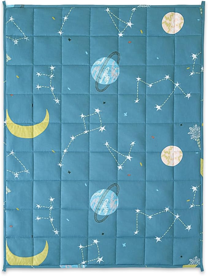 Sivio Weighted Blanket, Cotton Heavy Blanket for Calm, Soft and Breathable Weighted Throw, Moon and Star, 36" x 48" 3lbs