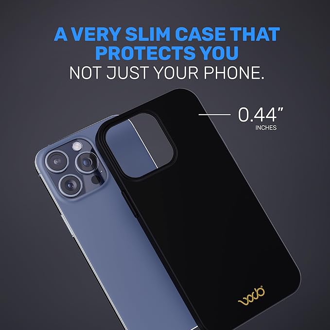 WAVEBLOCK EMF Protection Silicone iPhone Case, Radiation Blocker Cell Phone Case, 5G Shield Reduction, Lightweight, USA Patented and Tested in FCC Lab, iPhone 15 Pro Max Black