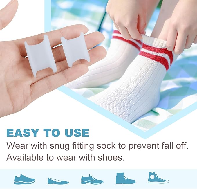 Povihome 16 Pack Toe Spacers Separators, Bunion Corrector Gel Orthotics (1/2'' Thick) for Bunion, Overlapping Toes - L Size