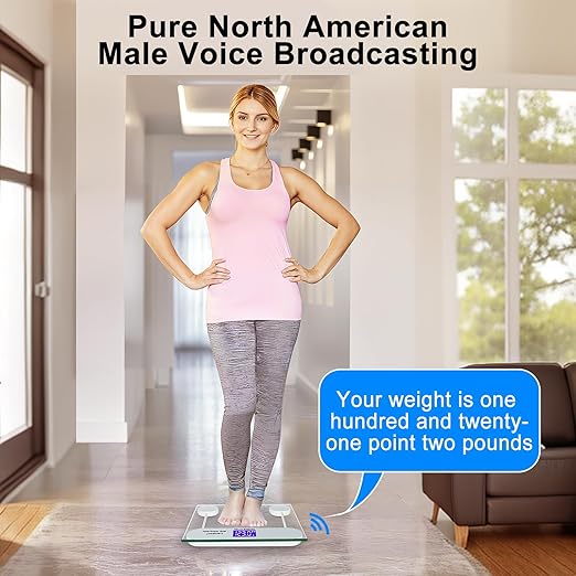 Talking Scales for Body Weight with Pure North American Male Voice,Highly Accurate Talking Bathroom Weight Scale with Large LCD Screen,Talking Scales for Visually Impaired and Seniors, 440Ibs