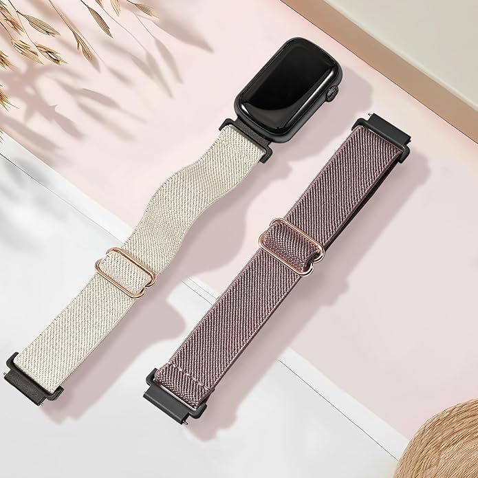 2 Pack Stretchy 16mm Nylon Bands Compatible with FITVII HM08/MorePro HM08/Amzhero-Runfit D26/KALINCO Slim Fitness Tracker