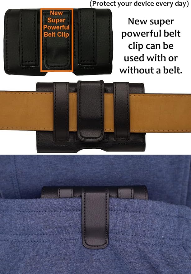 Classic Premium Pouch Case with Belt Clip for Freestyle Libre 2 (Continuous Glucose Monitors) (H1-Black)
