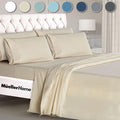 Mueller Luxury 6 PC Full Size Bed Sheets, Super Soft 1800, Deep Pocket up to 16" Full Size Sheets, Transfers Heat, Breathes Better, Hypoallergenic, Wrinkle-Resistant, Oeko-TEX, Cream