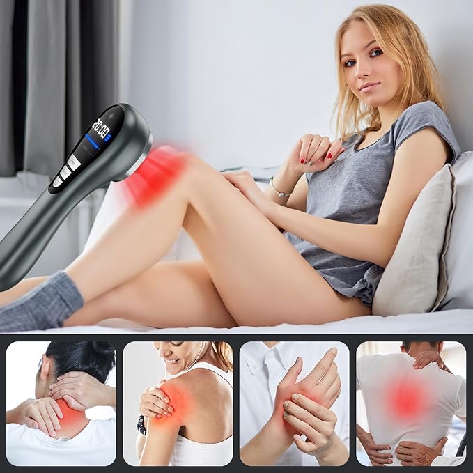 Handheld Red Light Therapy Device, Portable Near Infrared Light Therapy for Body, 650nm & 808nm Wireless Red Light Therapy Wand for Pain Relief Joint, Muscle Pain for Dogs & Humans