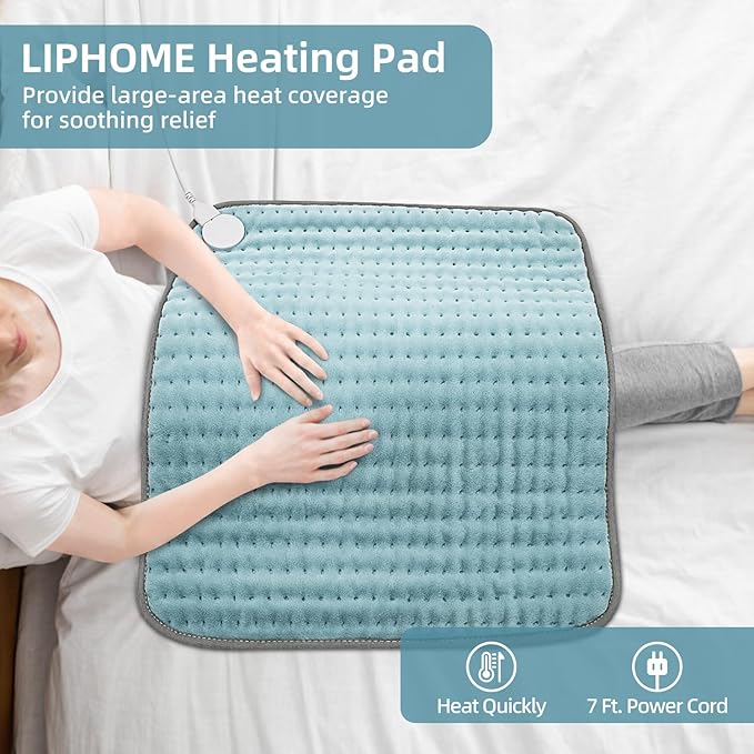 Heating Pad XXL for Back Pain Relief, Heated Pad for Neck/Shoulders/Legs/Knees/Feet/Cramps, Heat Pads for Women, Birthday Mothers Day Gifts for Mom Wife Grandma Her, 6 Heat Settings, Auto-Off, 20"x24"