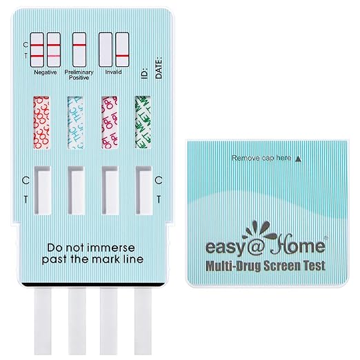 Easy@Home 10 Pack 4 Panel Instant Drug Test Kits - Testing Marijuana (THC), COC, OPI 2000,MET/mAMP - Urine Dip Drug Testing -#EDOAP-144