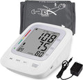 Electronic Blood Pressure Monitor, Upper Arm Automatic Digital BP Monitor Large Cuff, 2 Users 180 Memory Large Display, Irregular Heart Rate Indication, with DC Adapter for Home Use