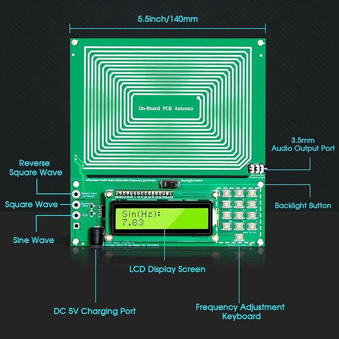 Frequency Generator for Healing (0.01Hz-200KHz), 7.83Hz Schumann Resonance Generator, Sound Frequency Machine for Meditation, Stress Relief, Relaxation, and Yoga