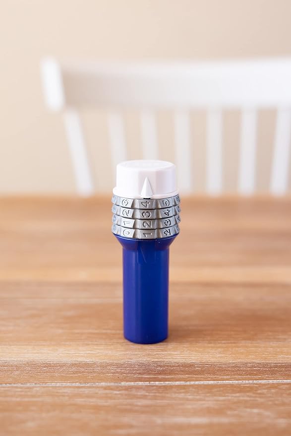 Safe Rx Locking Pill Bottle | Combination Lock | Prevent Pill Theft, Secure Medication or Small Valuable Items | Certified Child-Resistant, Senior-Friendly | 4.5″ x 1.5″ (1-Pack), Blue