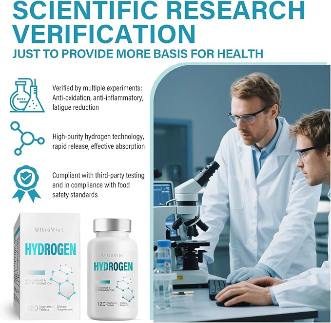 Hydrogen Water Tablets, 12 ppm H2 Molecular Hydrogen Supplement with Magnesium for Drinking Water, Energy & Cognitive Support