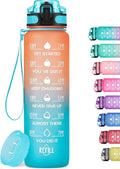 Motivational Water Bottle with Time Marker and Fruit Strainer, Leak-Proof, BPA Free, Non-Toxic, with Carrying Strap, Perfect for Fitness, Gym and Sports