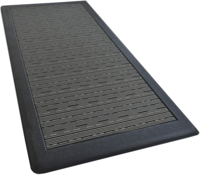 iCustomRug Ergonomic Anti Fatigue Mat, for Comfortable Standing in Kitchen, Bathroom, Workstation Memory Foam Mat 39"×20"×0.50" (L×W×H), Set of 2, Black