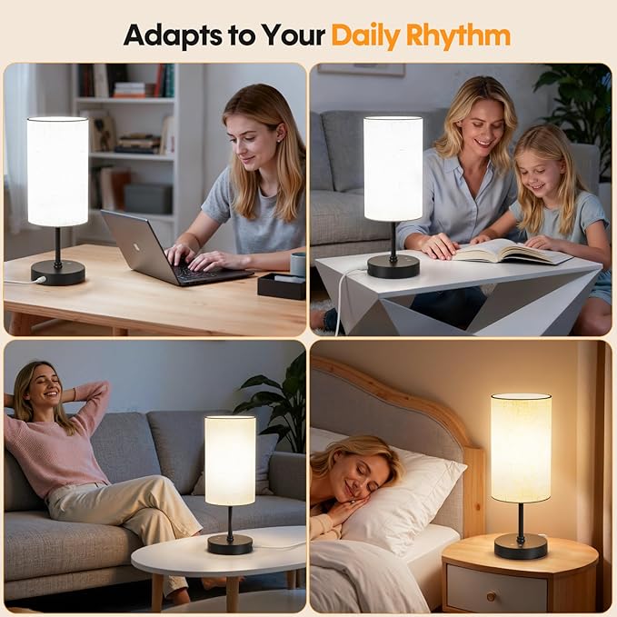 NIORSUN Light Therapy Lamp,10000 Lux Sun Lamp with Remote,3 Color Temperatures & Stepless Dimming,Happy Sunlight Lamp with USB C & A Ports,UV-Free Full Spectrum Light for Home, Office