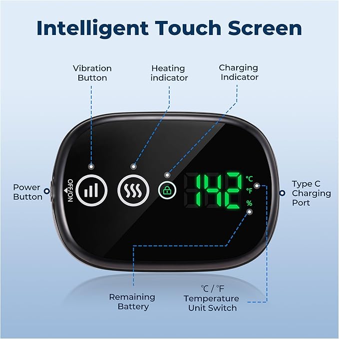 Heating Pad for Back, Cordless Lower Back Massager with Heat, Electric Heating Pad Wrap for Period Cramps Lower Back Neck Shoulders, 3 Heating Levels & 3 Massage Modes, Birthday Gifts for Women Men