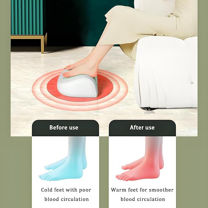 Foot Massager with Heat, with 3 Intensity Levels Shiatsu Kneading,with Massage Roller,Dual-Frequency Red Light 107.6°F Constant Temperature,Ideal for Feet Care and Pain Relief at Home, Office﻿ (Green)