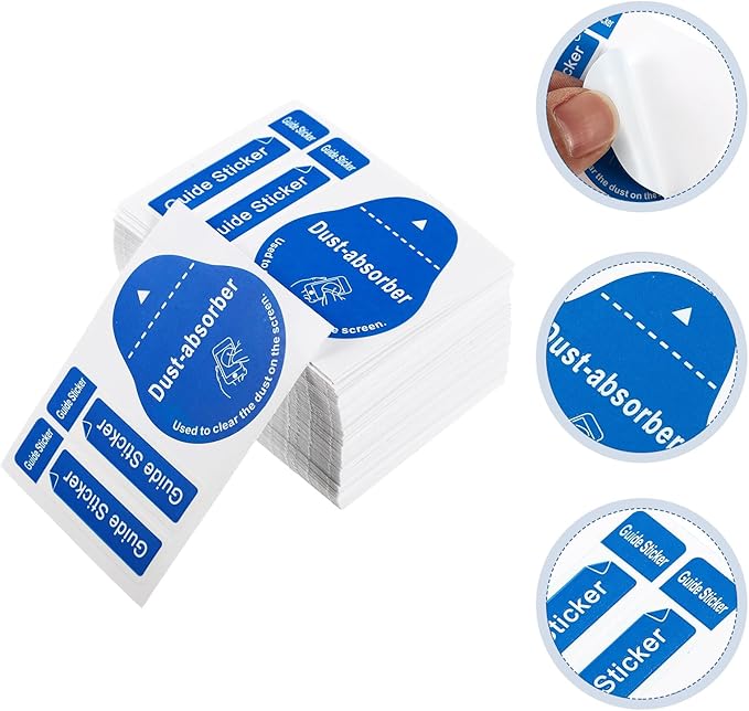 Uonlytech 200pcs LCD Screen Cleaning Stickers Film Dust Removal Stickers Dust Removal Tool Phone Screen Paper Decals Cleaning Phone Tool for Home Use
