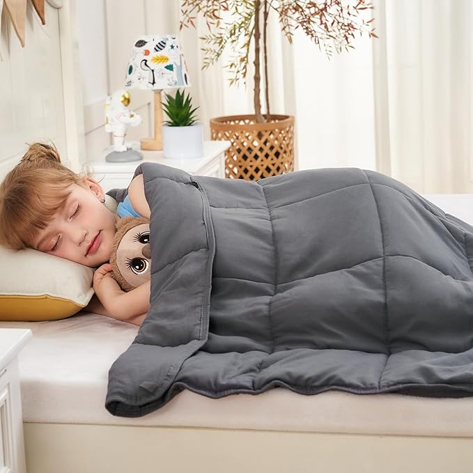 yescool Weighted Blanket 3 Pounds Cooling Weighted Lap Blanket, Grey Small Heavy Blankets, Weighted Throw Blanket Gifts for 20-40lbs, 36"x48"