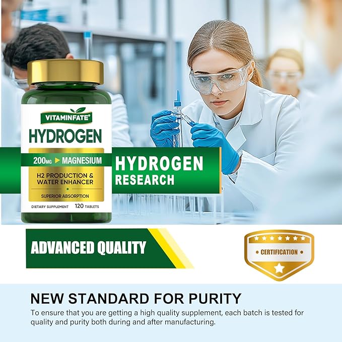 Hydrogen Water Tablets with Magnesium & Electrolytes, 240 Tablets | H2 Molecular Hydrogen Supplement to Support Energy, Brain Health, Metabolism & Healthy Aging