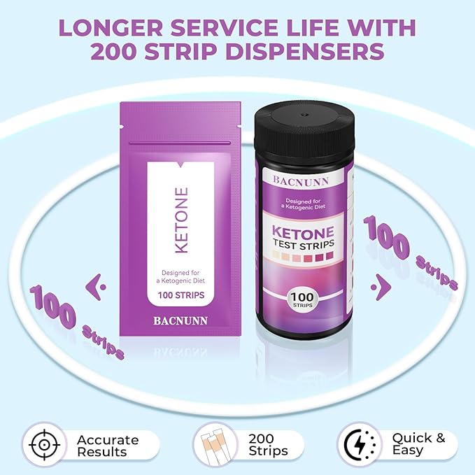 Ketone Test Strips - Upgraded 200 Keto Sticks Urine Test for Ketogenic & Low-Carb Diets with Urine Cup - Ketosis Home Urinalysis