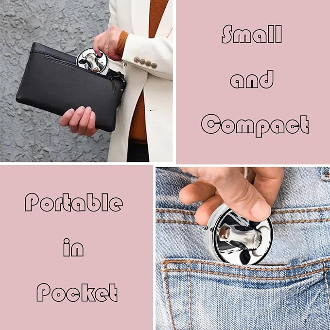 Metal Pill Organizer - 3-Compartment Mini Round Pill Case for Pocket & Purse, Portable Vitamin Holder, Easy-Open Design for Travel - Cow