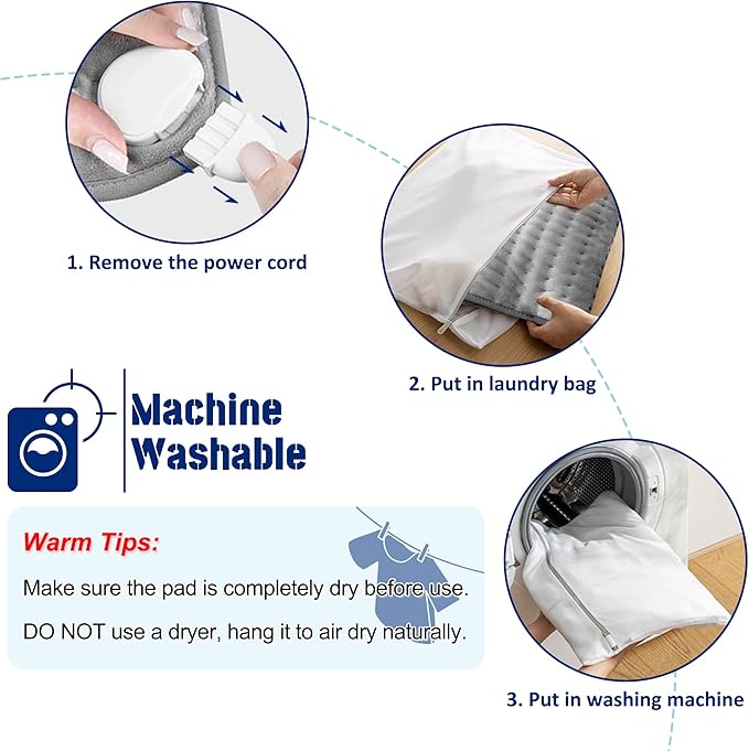 Electric Heating pad with 6 Heat Settings, Auto Shut Off, Dry Electric Heating for Back Neck Knee Arms Legs Shoulder Heat Pads for Christmas Birthday Father's Day Mother's Day