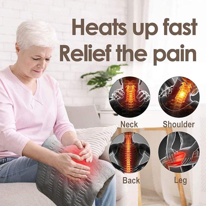Heating Pad for Back Pain and Cramps Relief - 12” x 24” Ultra-Soft Electric Heated Pad with 3 Heat Setting, Moist Heat & Auto Shut-Off - for Neck, Shoulder, Machine Washable