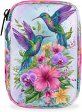 Spring Flowers Birds Pill Case Everyday Travel, 7 Day Weekly Medicine Pill Box Compact Portable Pills Bottle Organizer with Zipper for Daily Vitamin Medicine Holder Bottle Organizers Bag