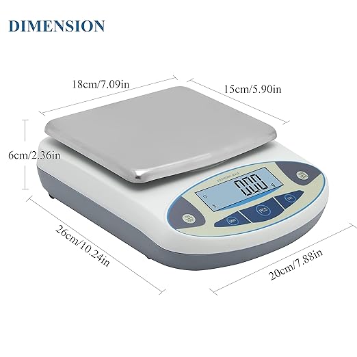 Bonvoisin Lab Scale 2000gx0.01g High Precision Electronic Analytical Balance 0.01g Accuracy Laboratory Lab Precision Scale Digital Kitchen Balance Scale Jewelry Scale Scientific Scale (2000g, 0.01g)