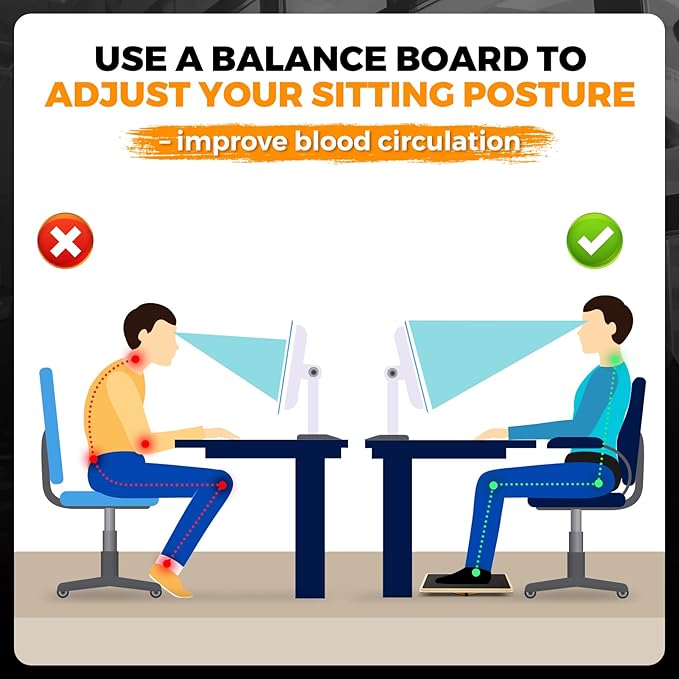 Wooden Rocker Balance Board for Adults Anti-Slip 350LBS Balance Trainer for Standing Desk, Physical Therapy & Core Strength – Durable Wooden Rocker Board for Office & Rehab