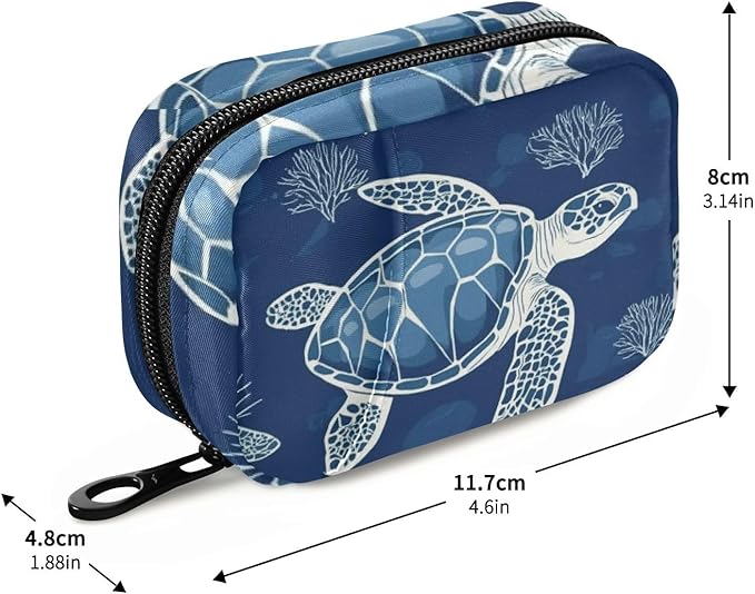 Travel Pill Case Sea Turtle Weekly Small Pill Box 7 Day Pill Box Pill Organizer Bag