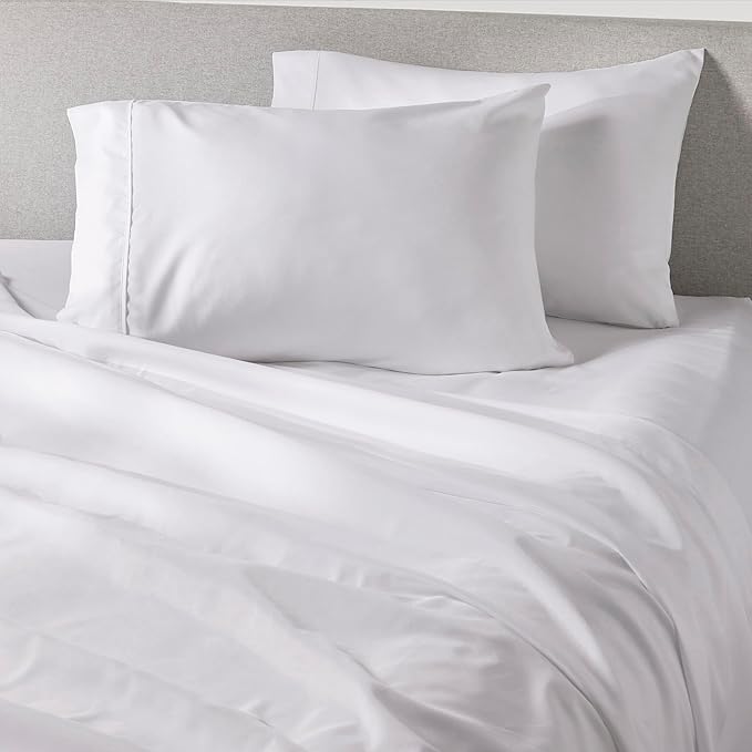 PeachSkinSheets Cooling Bed Sheets for Hot Sleepers - Ultra-Soft Breathable Peachskin Performance Fabric™, Moisture-Wicking, Deep Pocket Sheet Set, Oeko-TEX®, (Split Head King, Classic White)