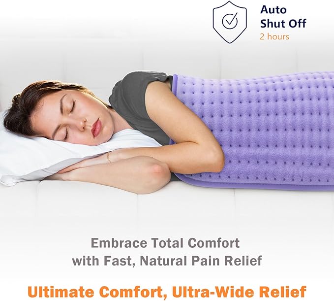Ultra-Wide Microplush Heating Pad - 20"x24" Electric Heating Pad for Back, Neck, Shoulder Pain and Cramps - Moist Heat Option, Machine Washable, Auto-Off - Gifts for Women, Mom, Grandma, Wife