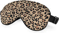 Leopard Print Sleep Mask Eye Mask Animal Skin Brown Sleep Mask Light Blocking Adjustable Smooth Soft Eye Masks for Women Deep Rest Travel