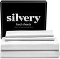 Silvery Silver Infused Bed Sheets Set - Award-Winning Self-Cooling Fabric with Self-Cleaning Silvery Technology™ That Stays Fresh 3X Longer for Hygienic Sleep (White, Queen)